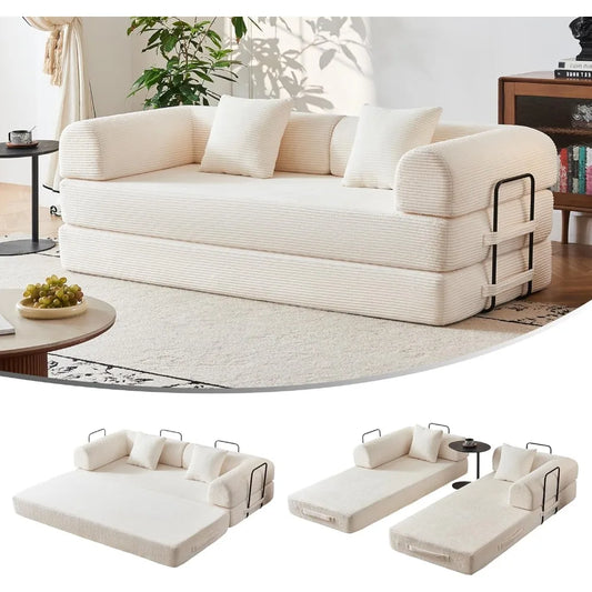 DAFIFY Corduroy 79 Inch Modular Sofa Bed With Fixed Frame