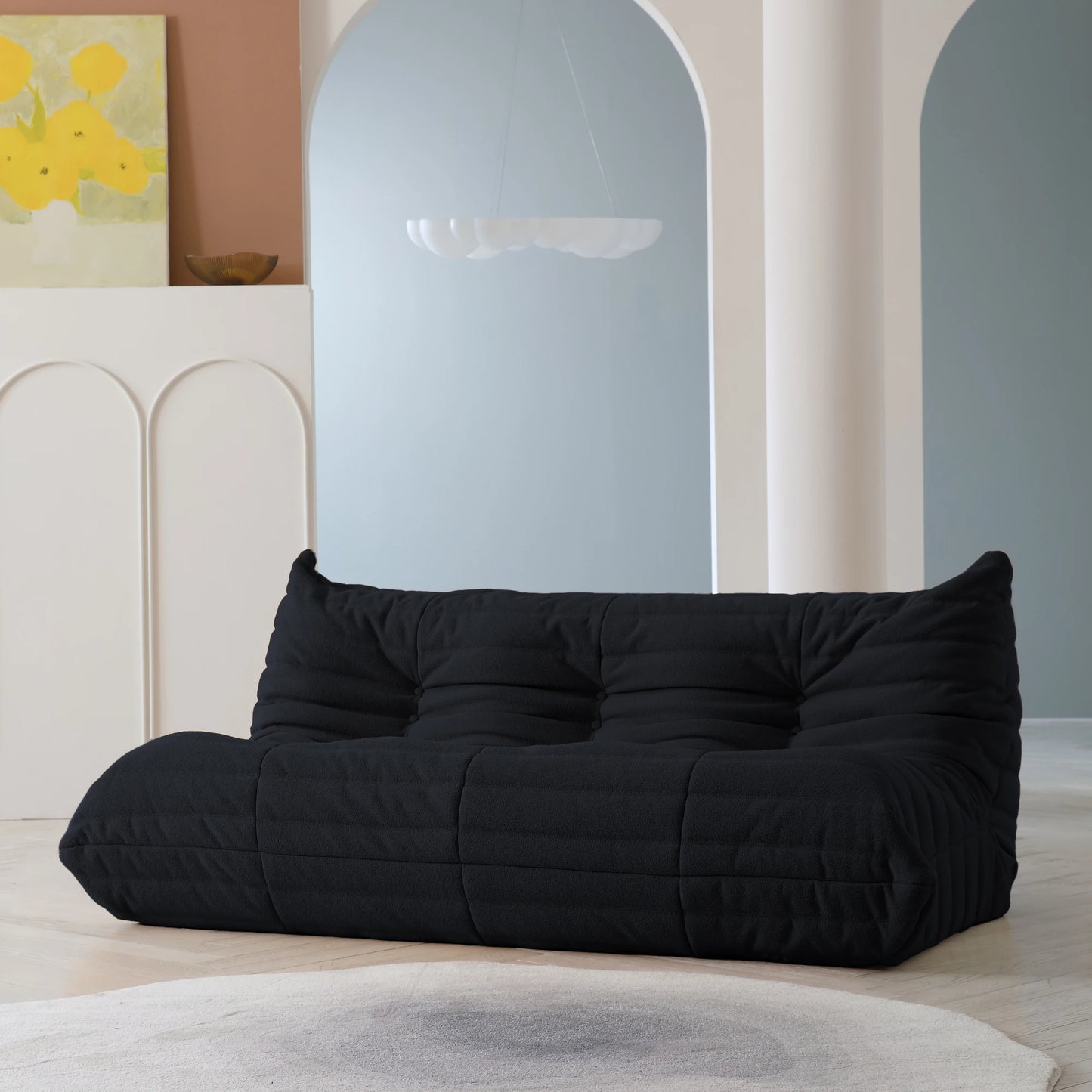 Velvet Teddy Bean Bag Sofa Floor Lounge Chair Foam Filled