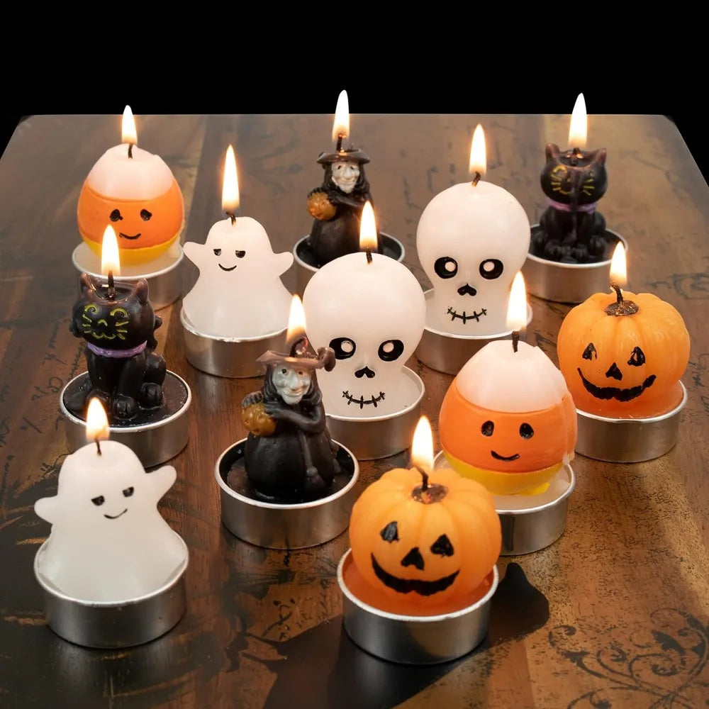 Halloween Tealight Candles Smokeless Unscented 12 Pack