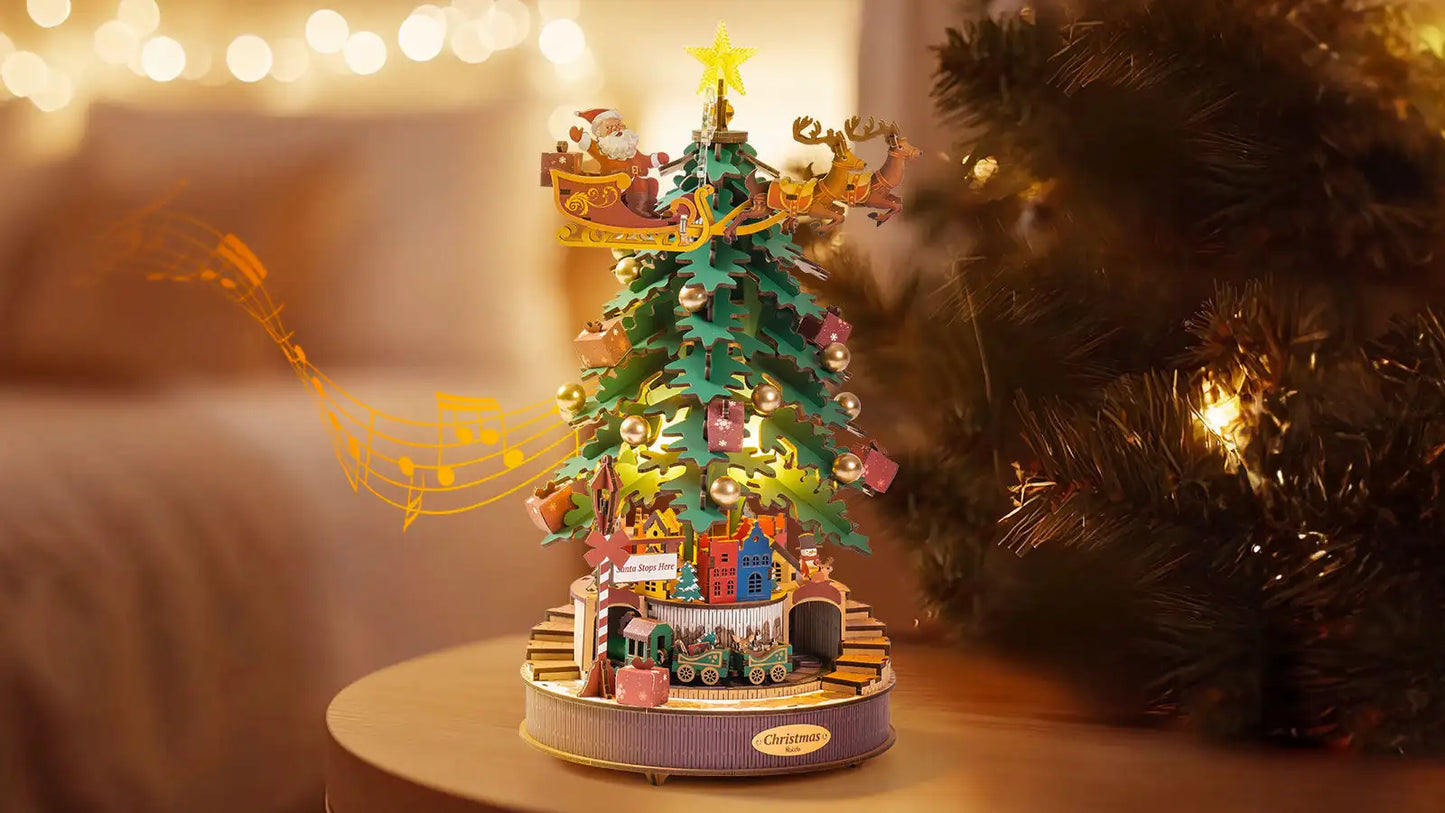 Robotime Christmas Melody Tree Music Box Puzzle Light
