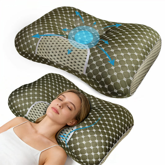 Couples Soft Knit Neck Massage Pillow Travel With Adjustable Ergonomic Design