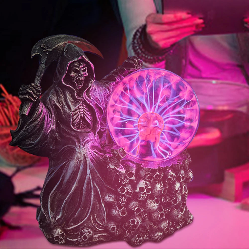 Halloween Light Up Ghost Fortune Teller Touch Sensing Grim Reaper Decor Haunted House Decoration