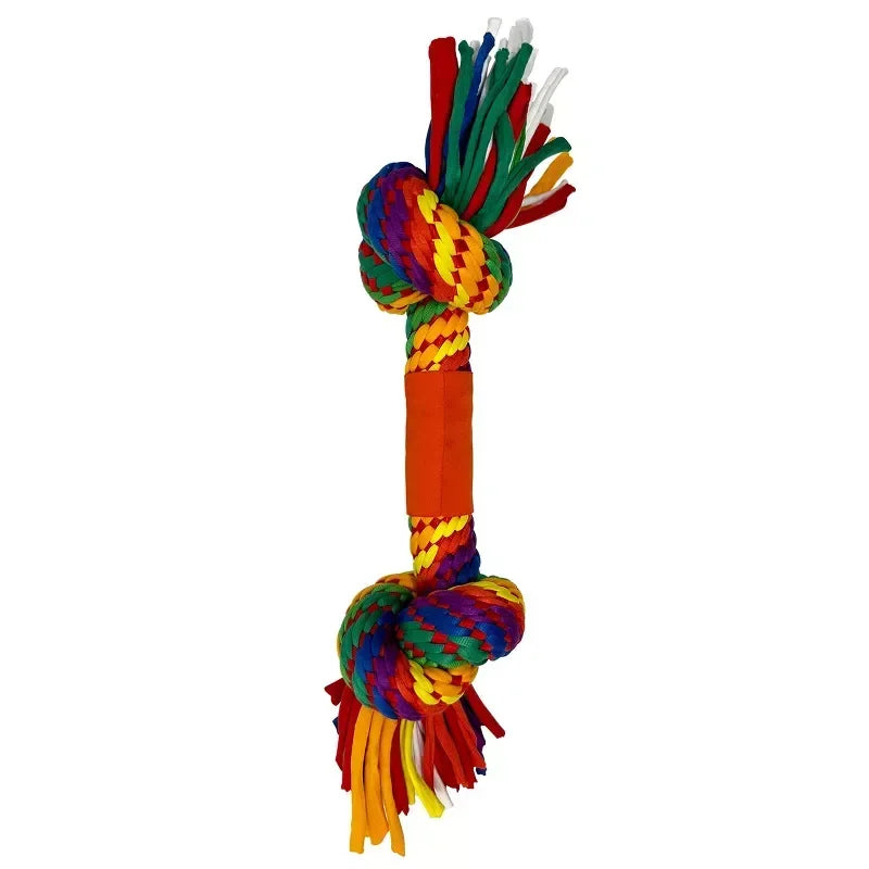 2 Inch T Shirt Rope Dog Toy With 2 Knots Thick Woven Tug