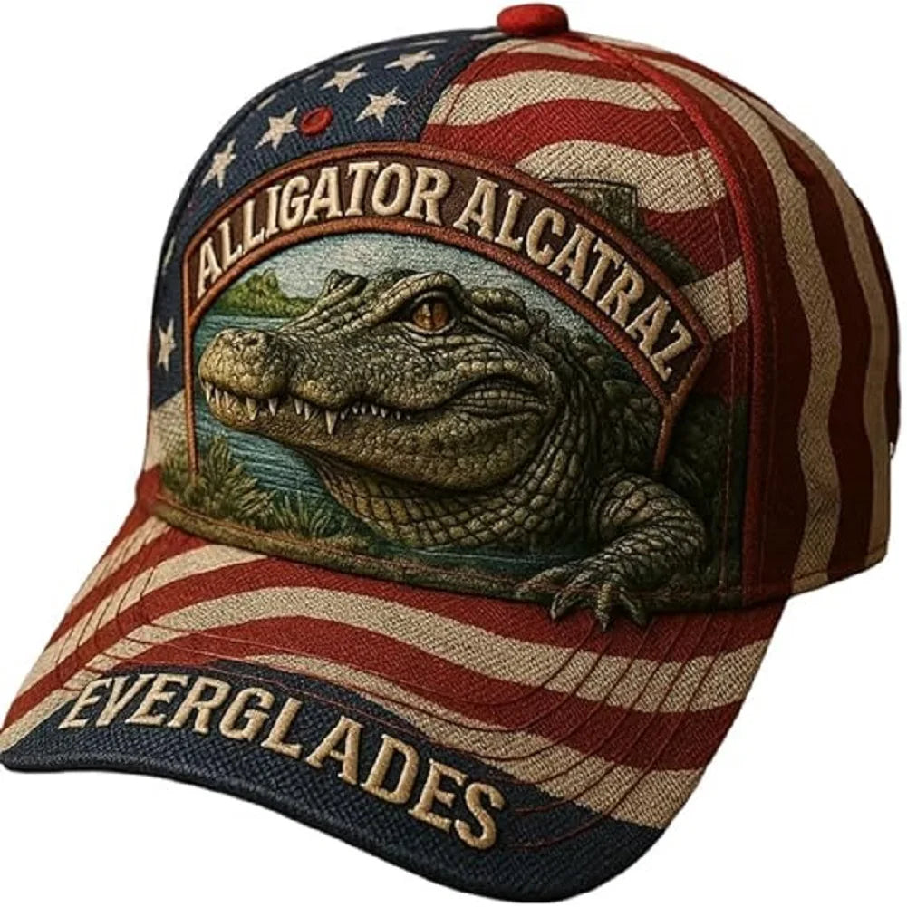 Unisex Baseball Cap Cartoon Embroidery Alligator Alcatraz Marine Corps 250th