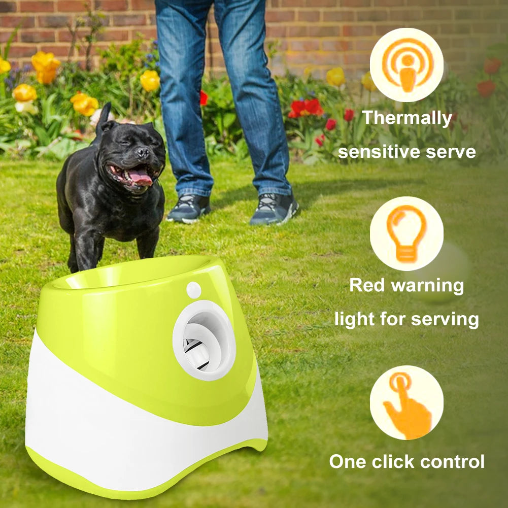Pet Prime Automatic Dog Ball Launcher With 3 Tennis Balls For Indoor Outdoor