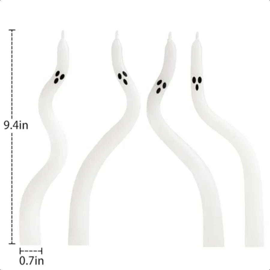 Halloween Ghost Taper Candles 4 Pack Centerpiece Decor