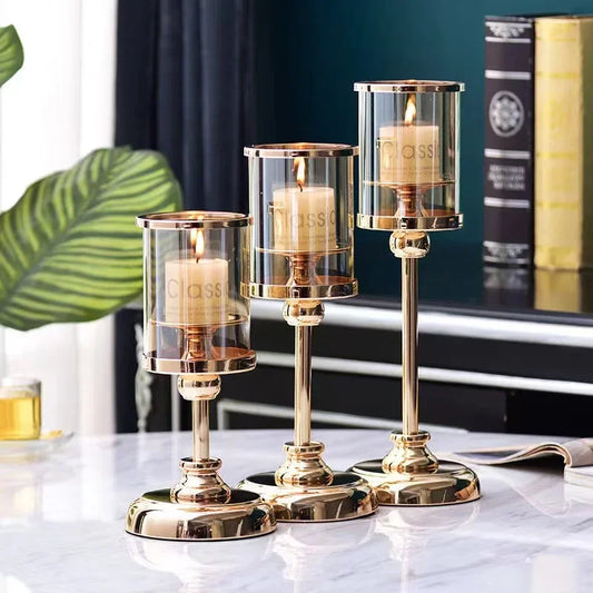 Candle Holders Glass Candlestick For Wedding Bar Decor