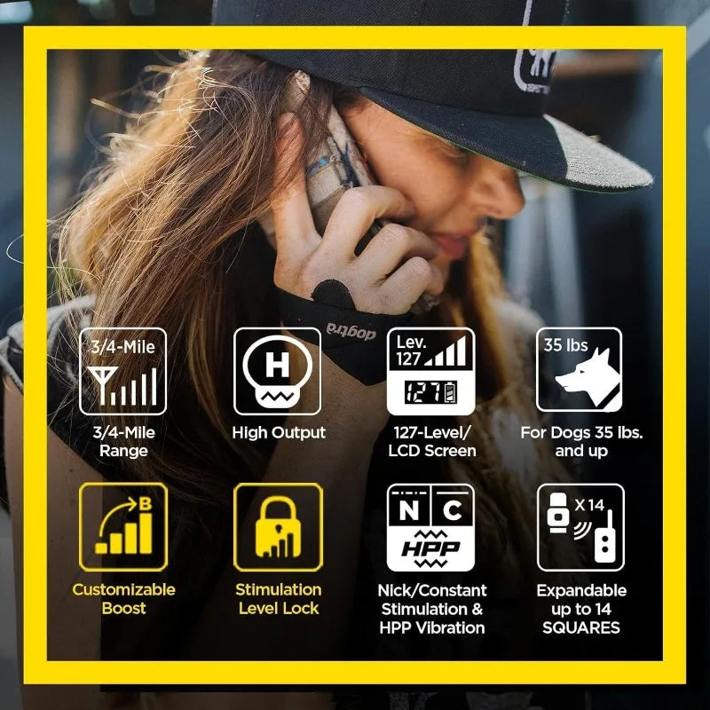 Handsfree Remote Dog Training E Collar Range Three Quarters Mile Waterproof