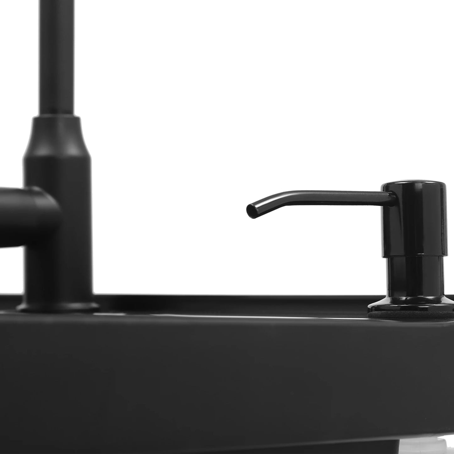 Freestanding Laundry Sink With Faucet Soap Dispenser Black