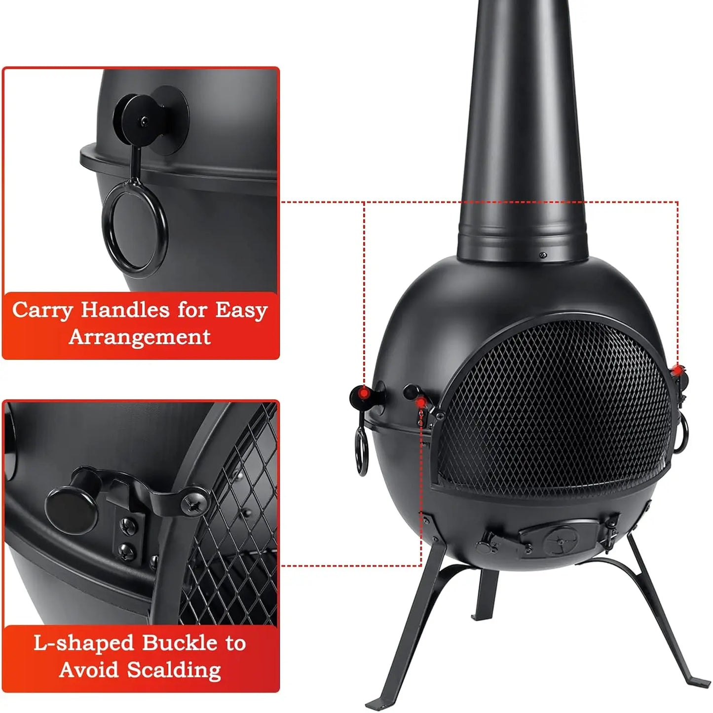 Prairie Fire Outdoor Chiminea Fireplace For Deck And Patio