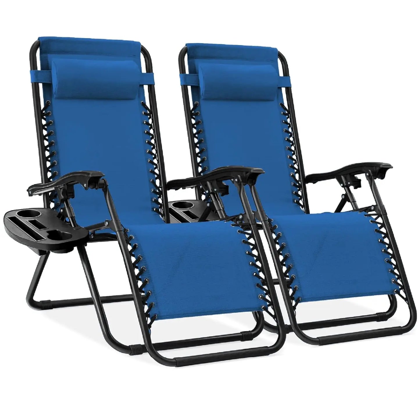 Set Of 2 Adjustable Zero Gravity Lounge Chairs Sage Green