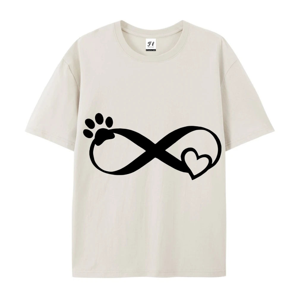 Women Dog Paw Print T Shirt Graphic Cartoon Cute Short Sleeve Tee