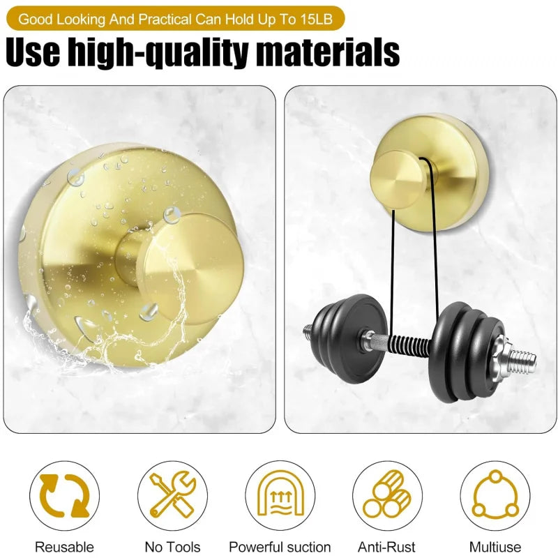 Strong Suction Cup Hooks No Drill Shower Bathroom Holder