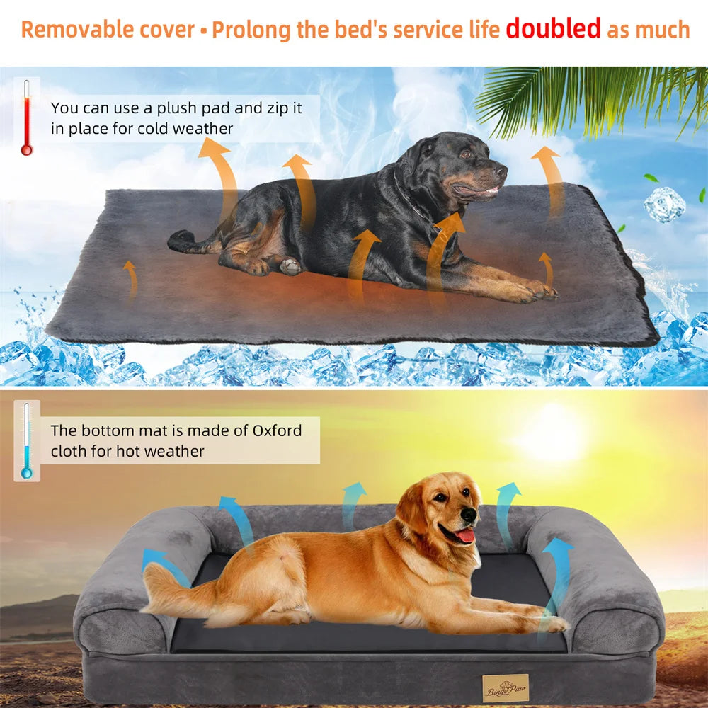 XXXL Calming Orthopedic Memory Foam Dog Bed With Waterproof Removable Cover