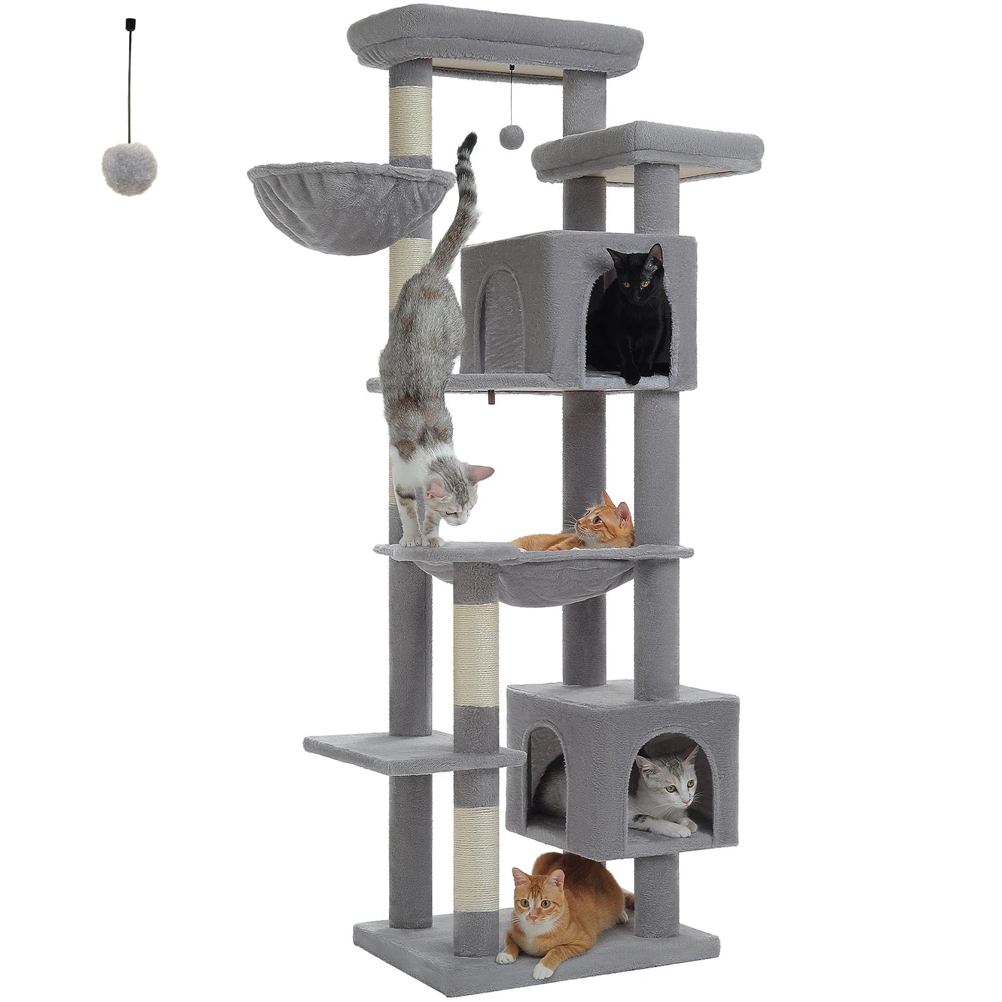 Large Cat Tree Tall Cat Tower for Indoor Cats Multi Level Plush Condo with Scratching Posts Boards Perches Caves