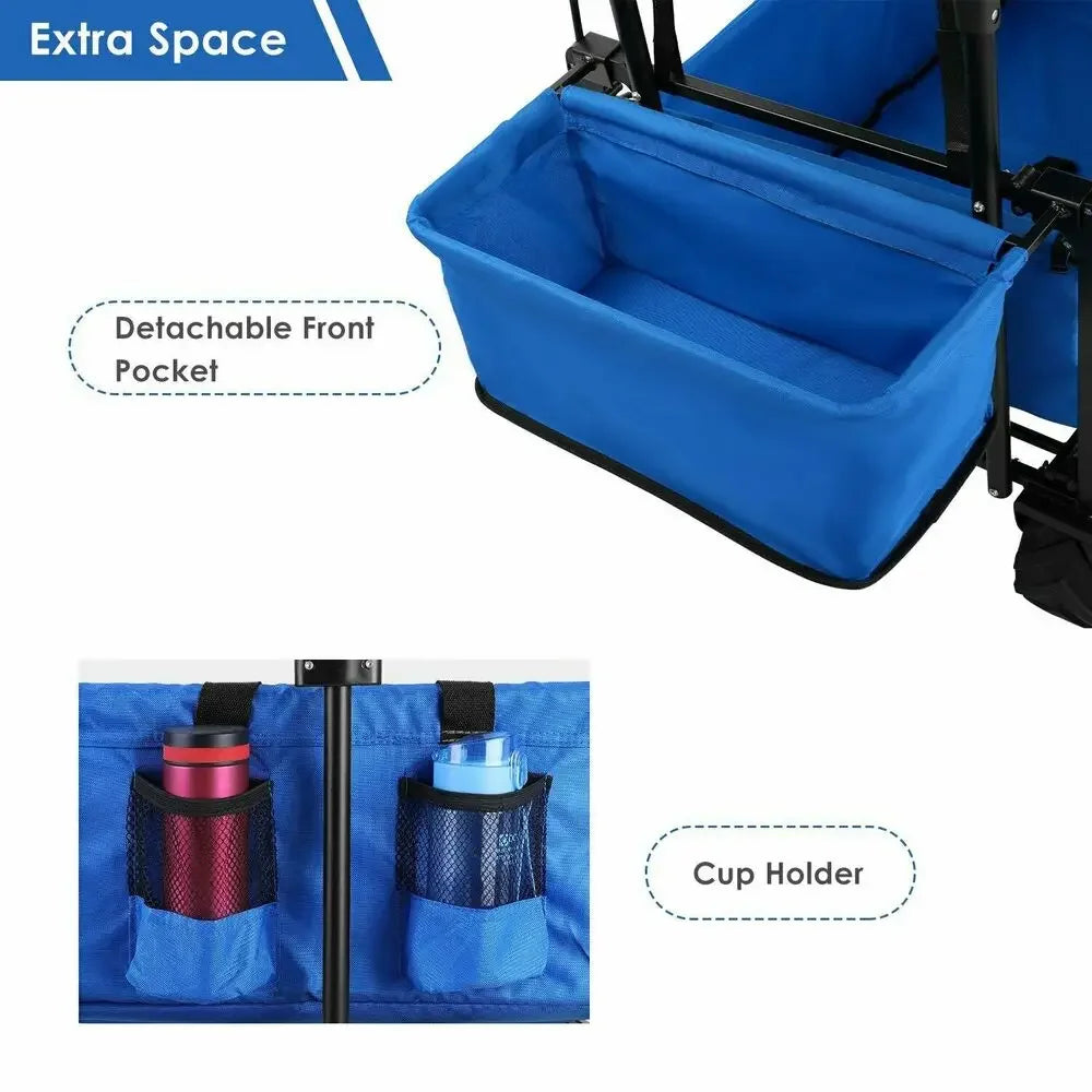 262L Collapsible Garden Cart With Removable Canopy 115Kg