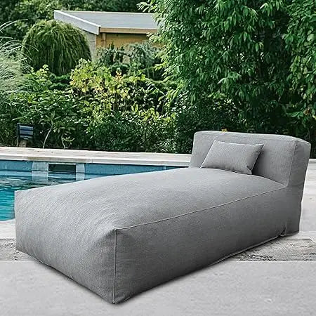 Outdoor Foam Filled Bean Bed Chair Sun Lounger for Patio and Pool