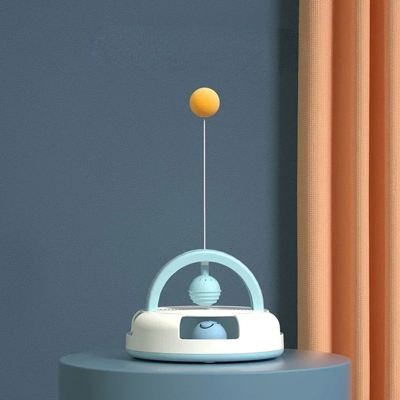 Gravity Table Tennis Cat Toy With Catnip Ball Turntable