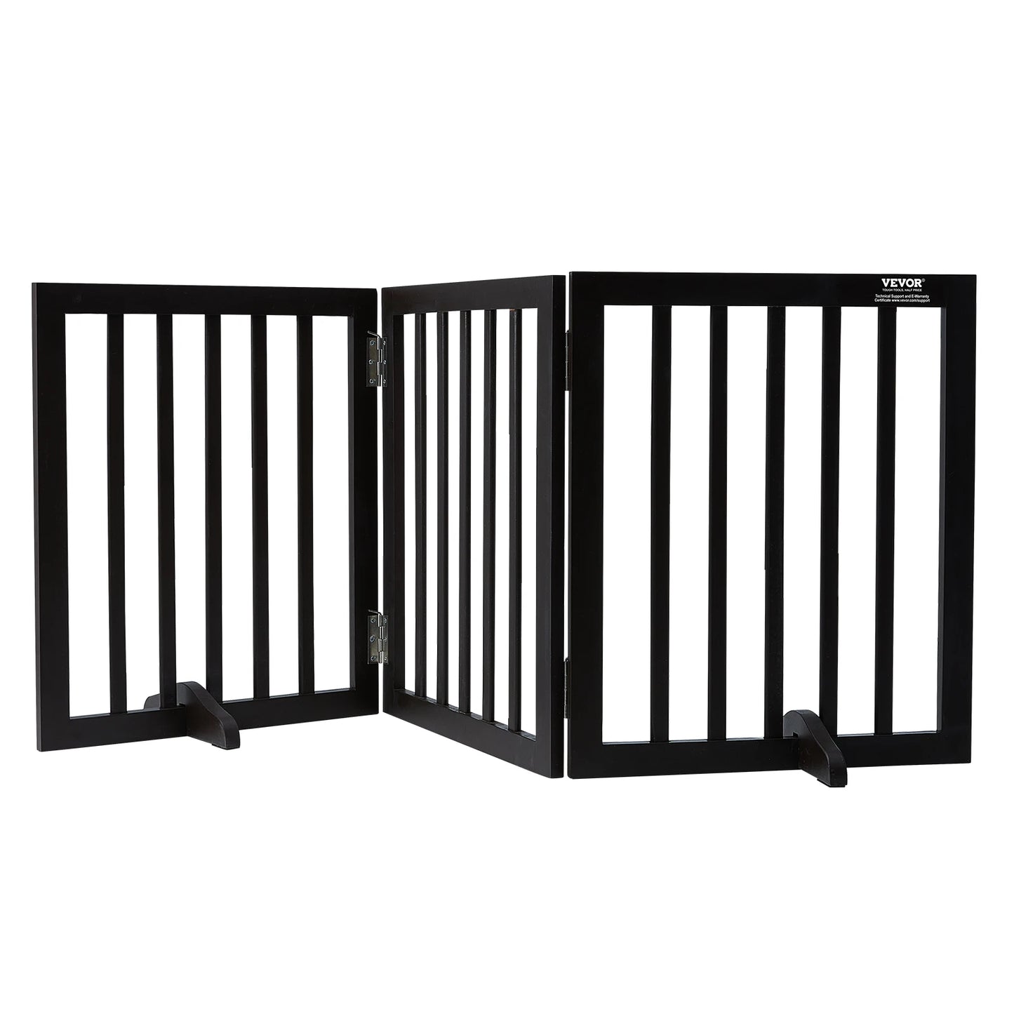 SucceBuy Free Standing Dog Gate Foldable 3 Panel Pet Barrier for Narrow Passageways White