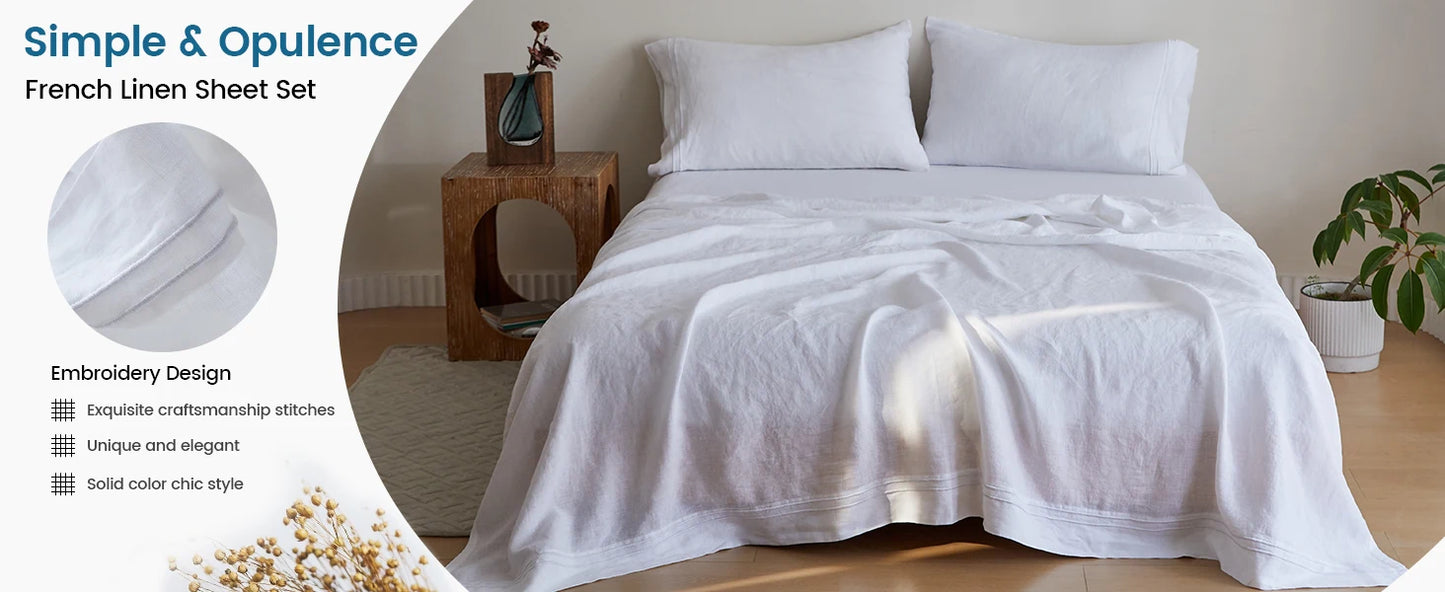 Simple Opulence French Flax Linen Sheet Set 3 To 4 Piece