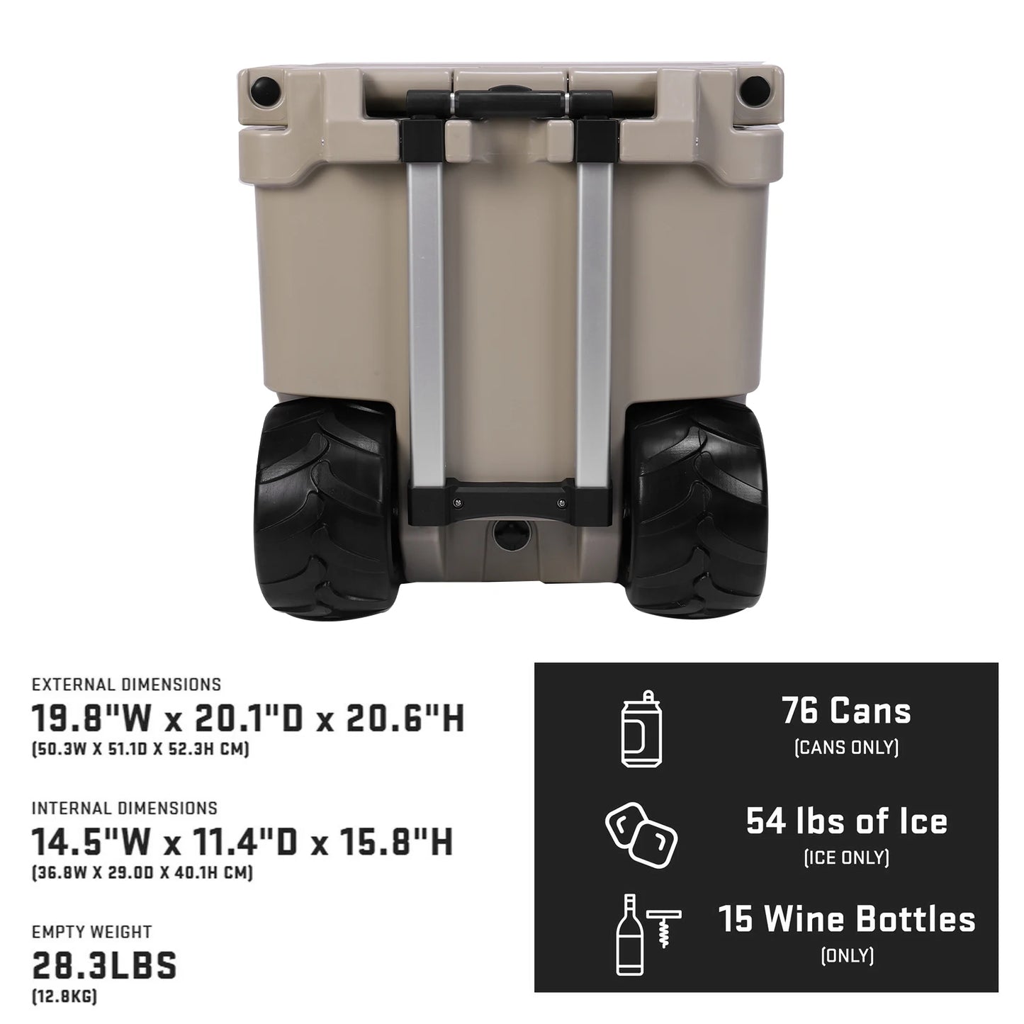 5L Insulated Hard Cooler With Wheels Rotomolded Leak Proof Latches For Beach