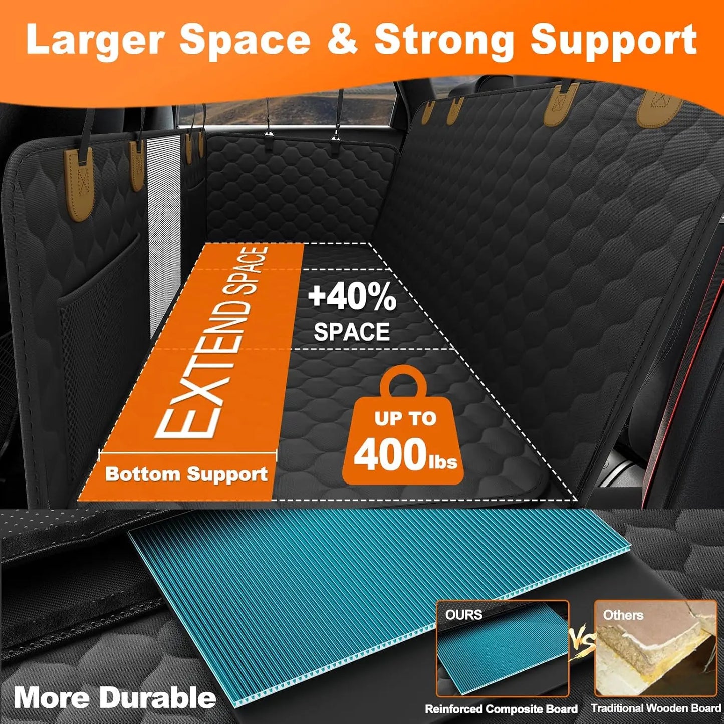 Waterproof Pet Travel Accessories Foldable Dog Car Seat Safety Hammock Trunk Mat Back Seat Protector
