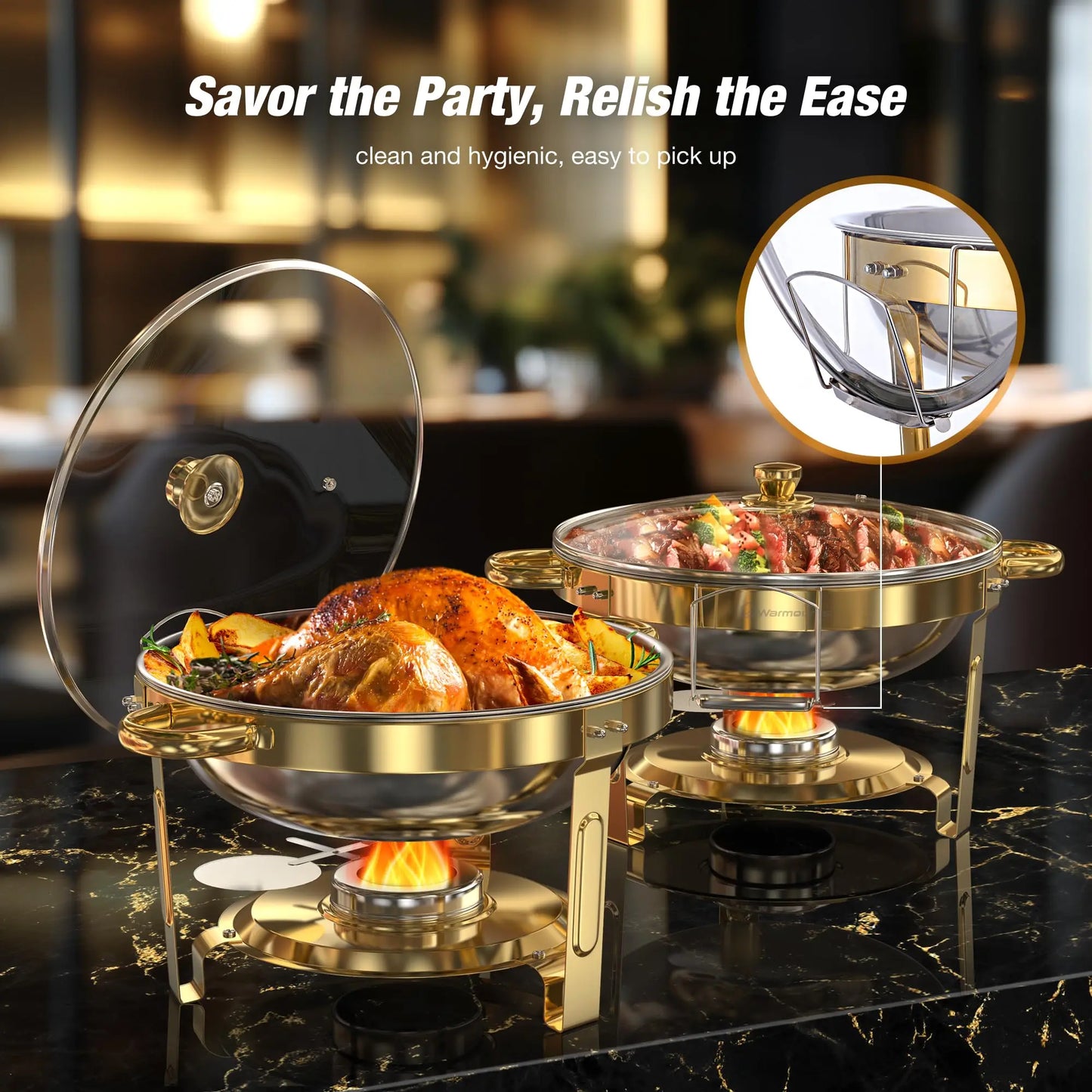 2 Pack And 4 Pack Chafing Dishes Buffet Round 5 Qt Stainless