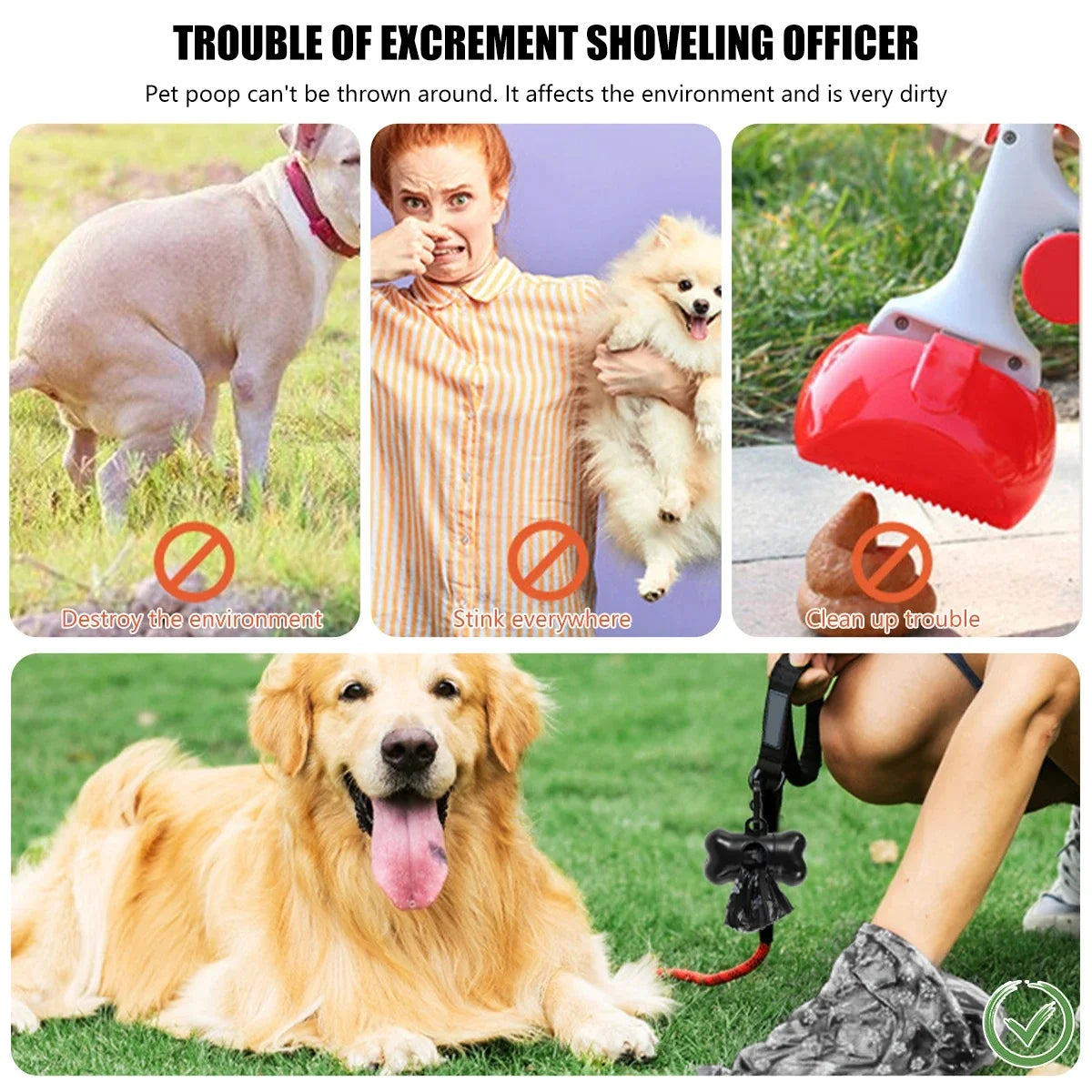 Biodegradable Pet Poop Bags Dispenser For Dogs And Cats With 2 Or 40 Rolls