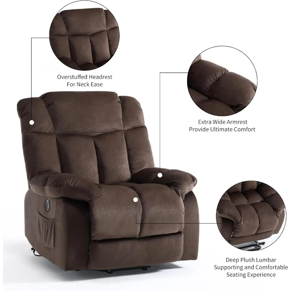 Power Lift Electric Recliner Chair For Elderly With Heavy Duty Antiskid Fabric