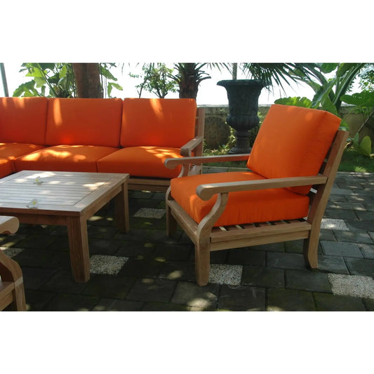 8 Piece Modular Outdoor Furniture Set Deep Seating Teak Patio Conversation