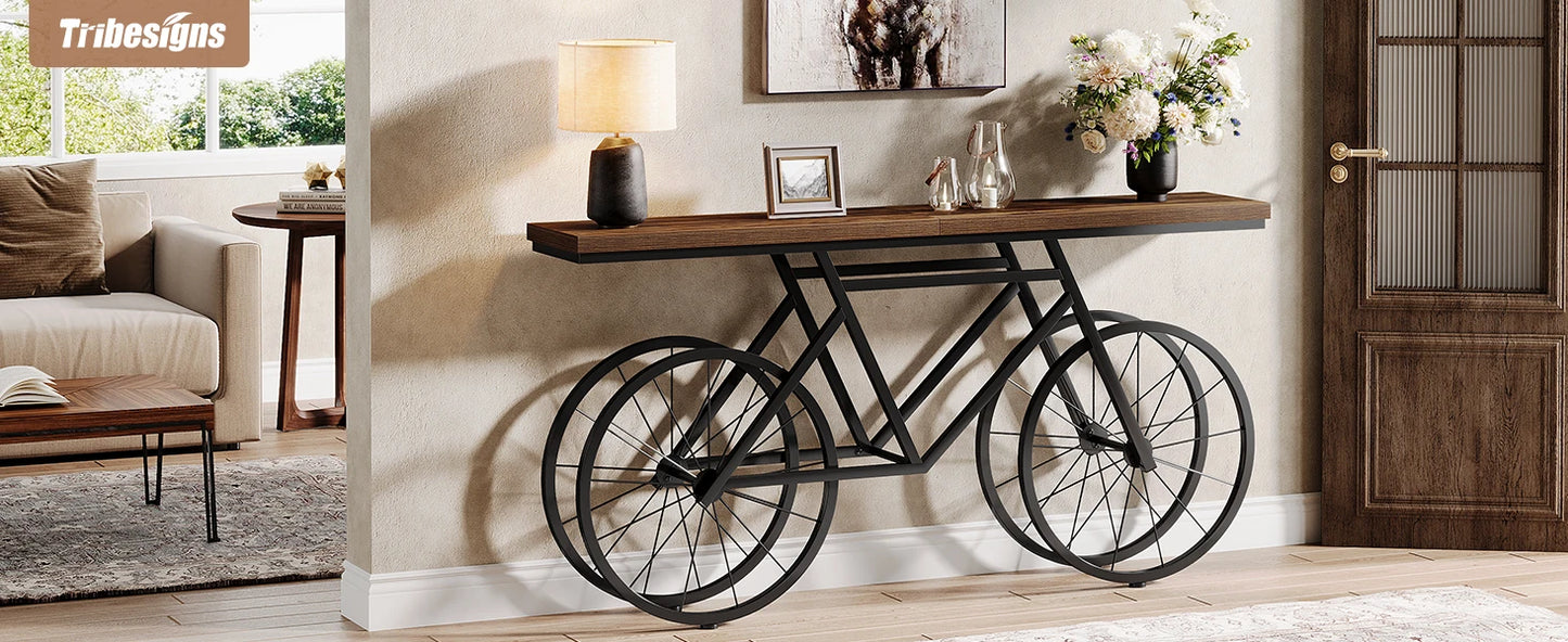 Tribesigns 70.9 Inch Extra Long Console Table Narrow Sofa With Bicycle Base