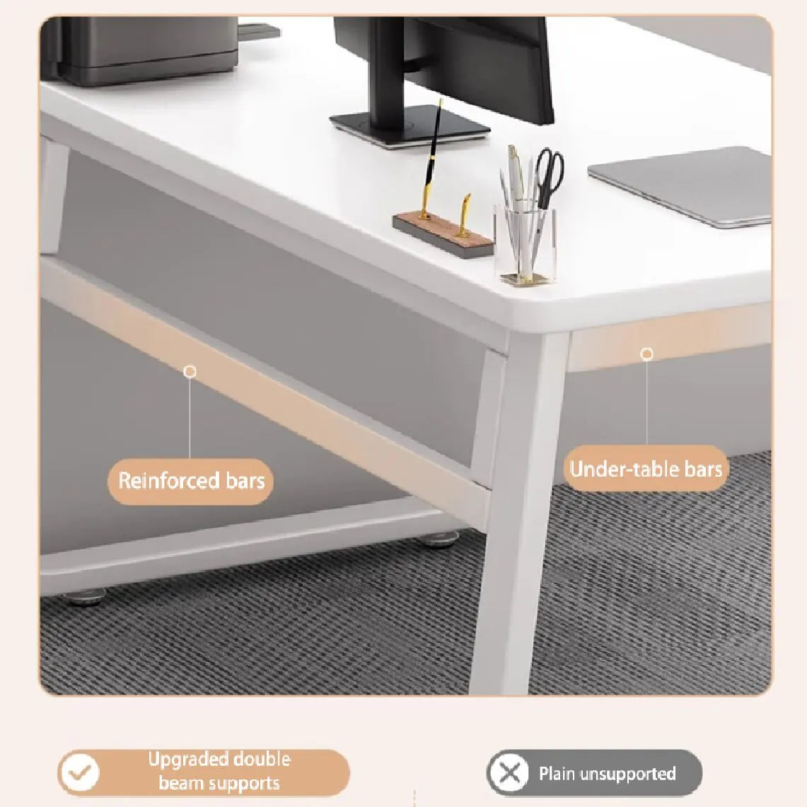 White Computer Desk Modern Simple Style Home Office Bedroom