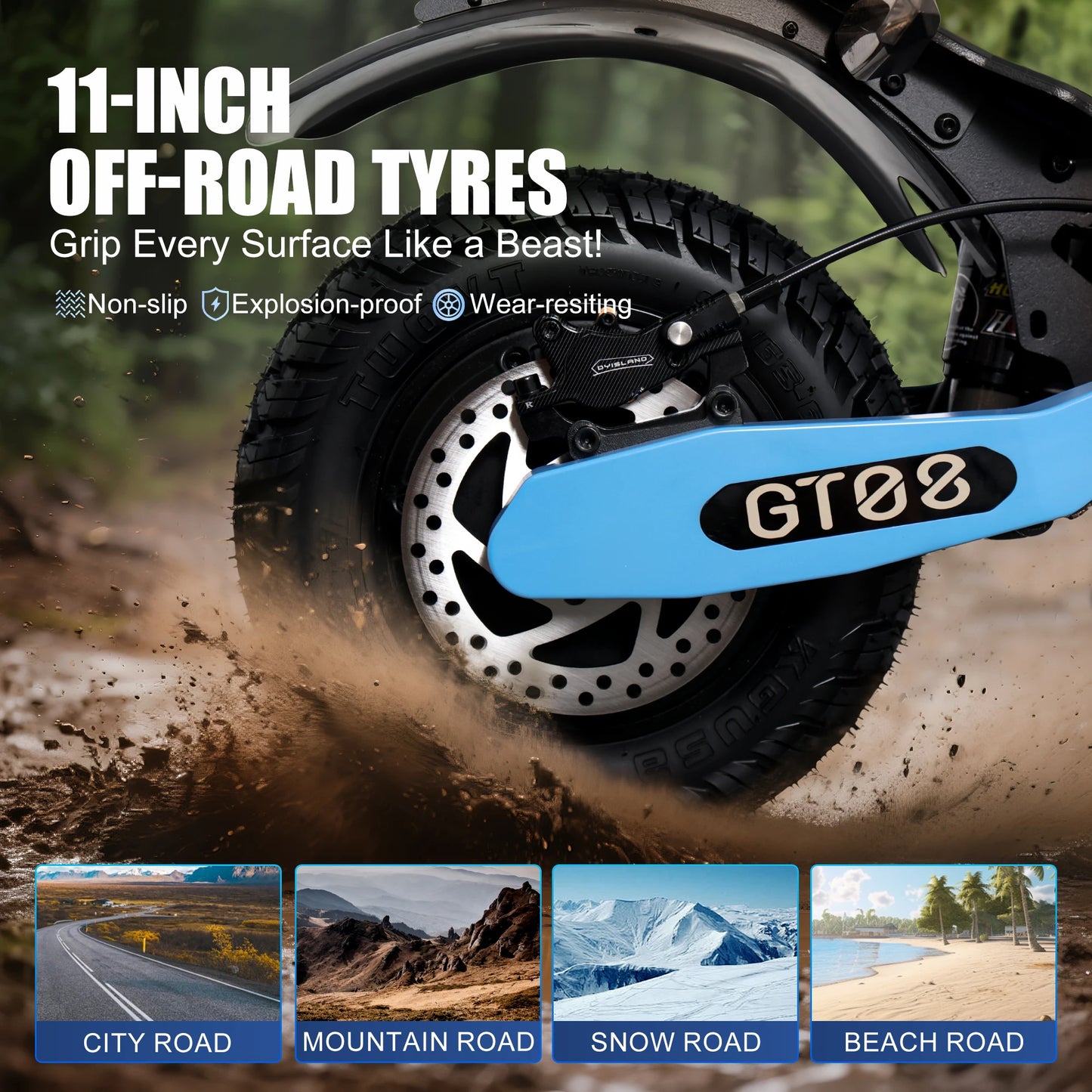 GT08 Electric Scooter 5600W Dual 60V 27Ah 46MPH Offroad
