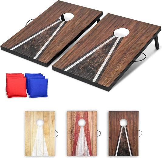 3x2 Ft Portable Cornhole Board Set With 8 Bean Bags And Outdoor Family Fun