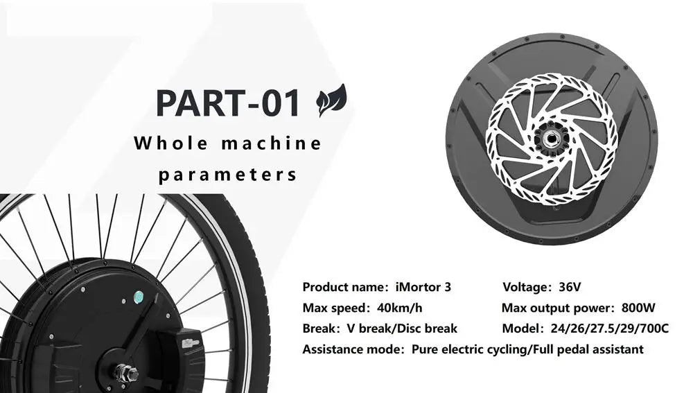 IMotor 3 Mountain Ebike Kit 36V Battery 350W Front Motor