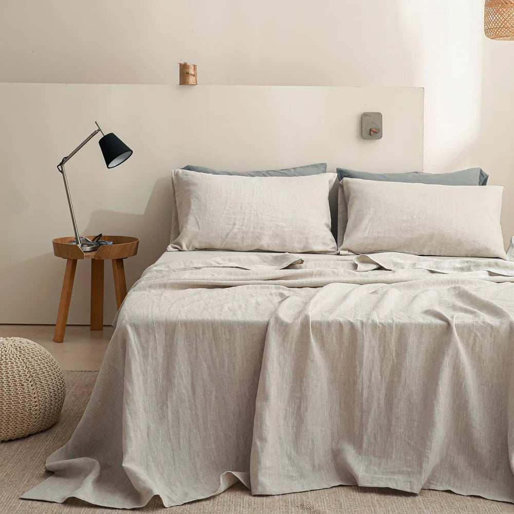 Simple Opulence 3 4 Piece Bed Linen Sheet Set French Flax