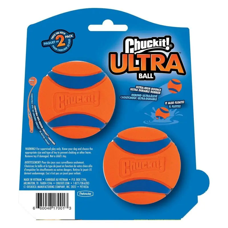 High Bounce Rubber Dog Ball 2 Pack for Fetch Water Toys