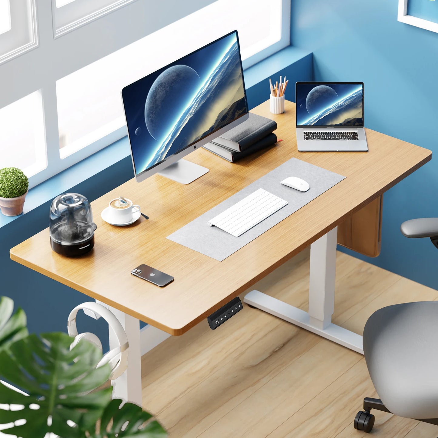 JHK Electric Standing Desk 40x24 Inch Height Adjustable