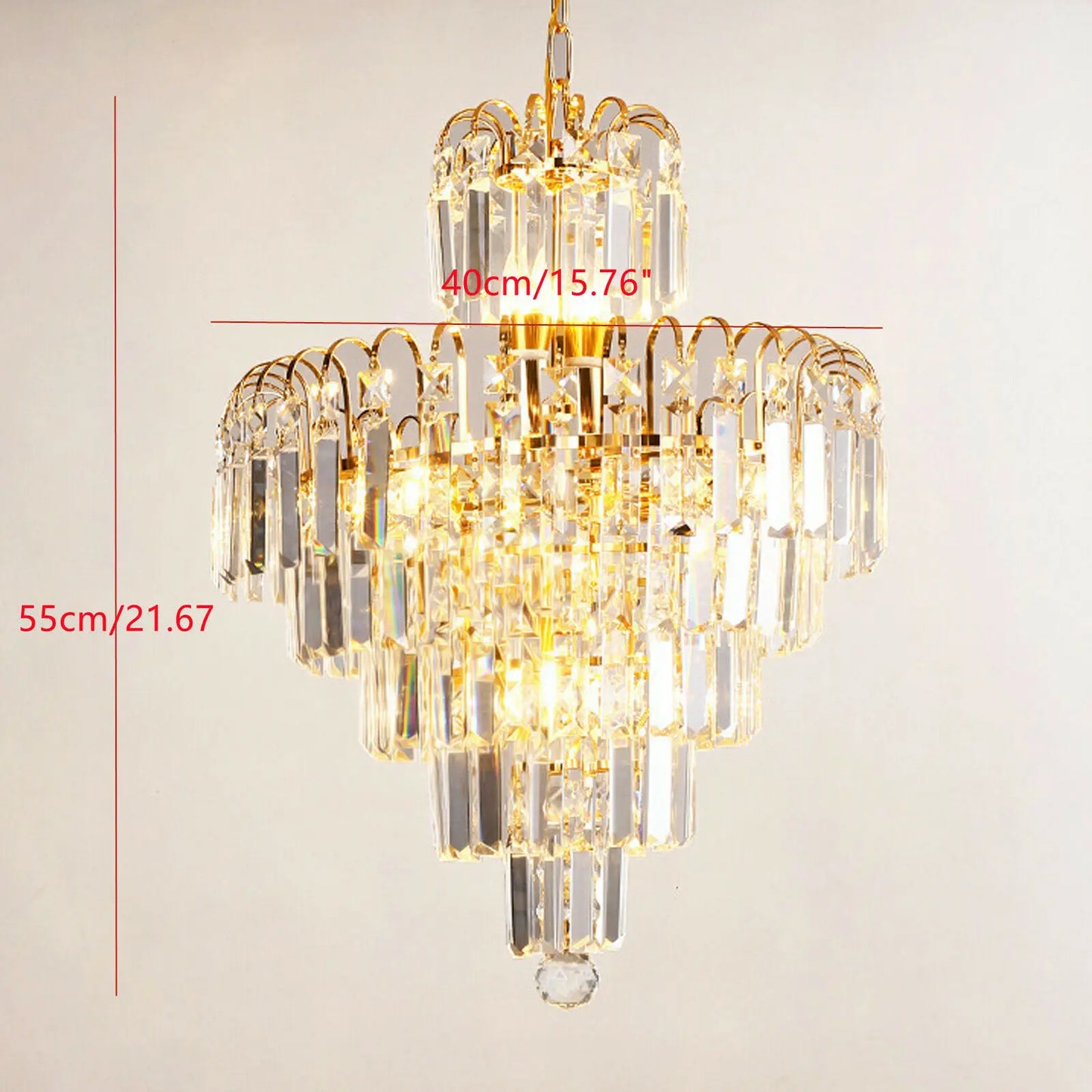 Luxury Crystal Chandelier Modern Ceiling Light Pendant Fixture E14 Elegant Lamp Decor