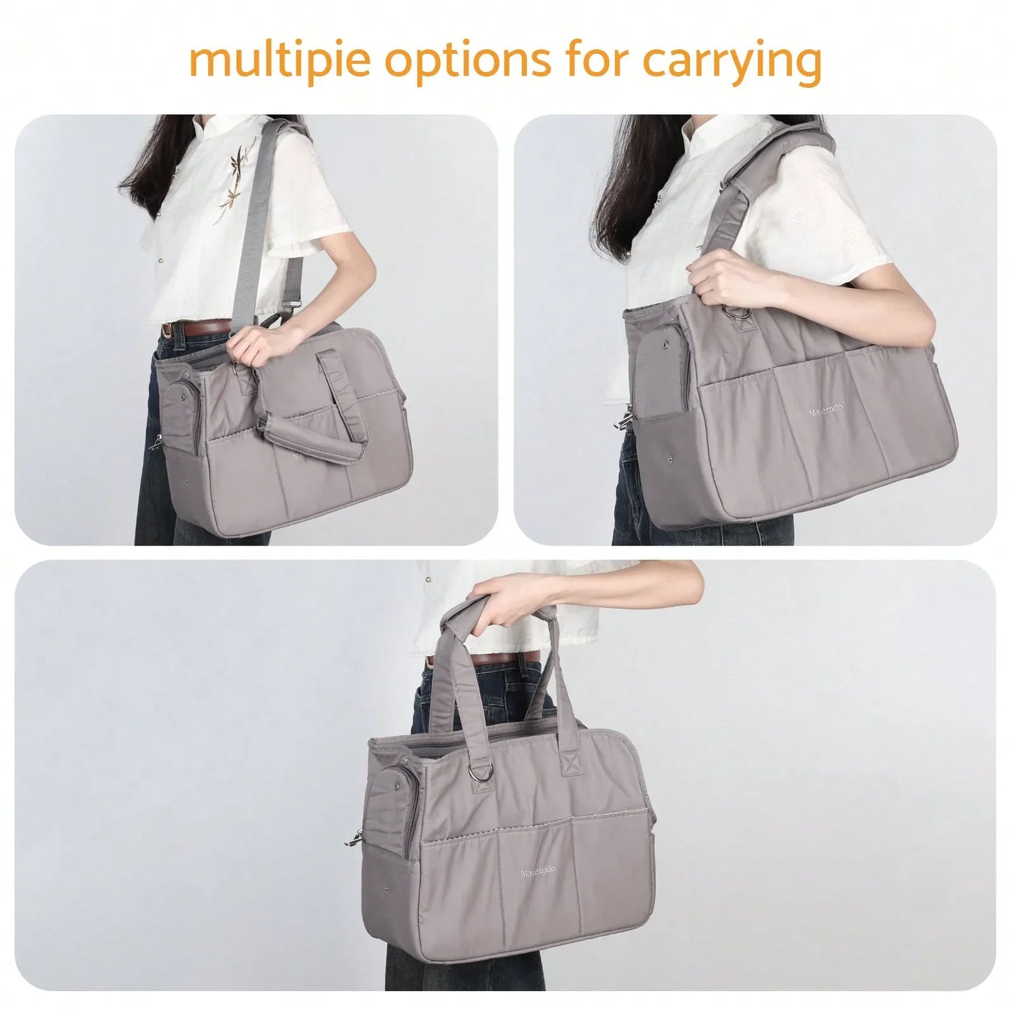 Removable Womens Pet Carrying Handbag Dark Gray Cat Carrier