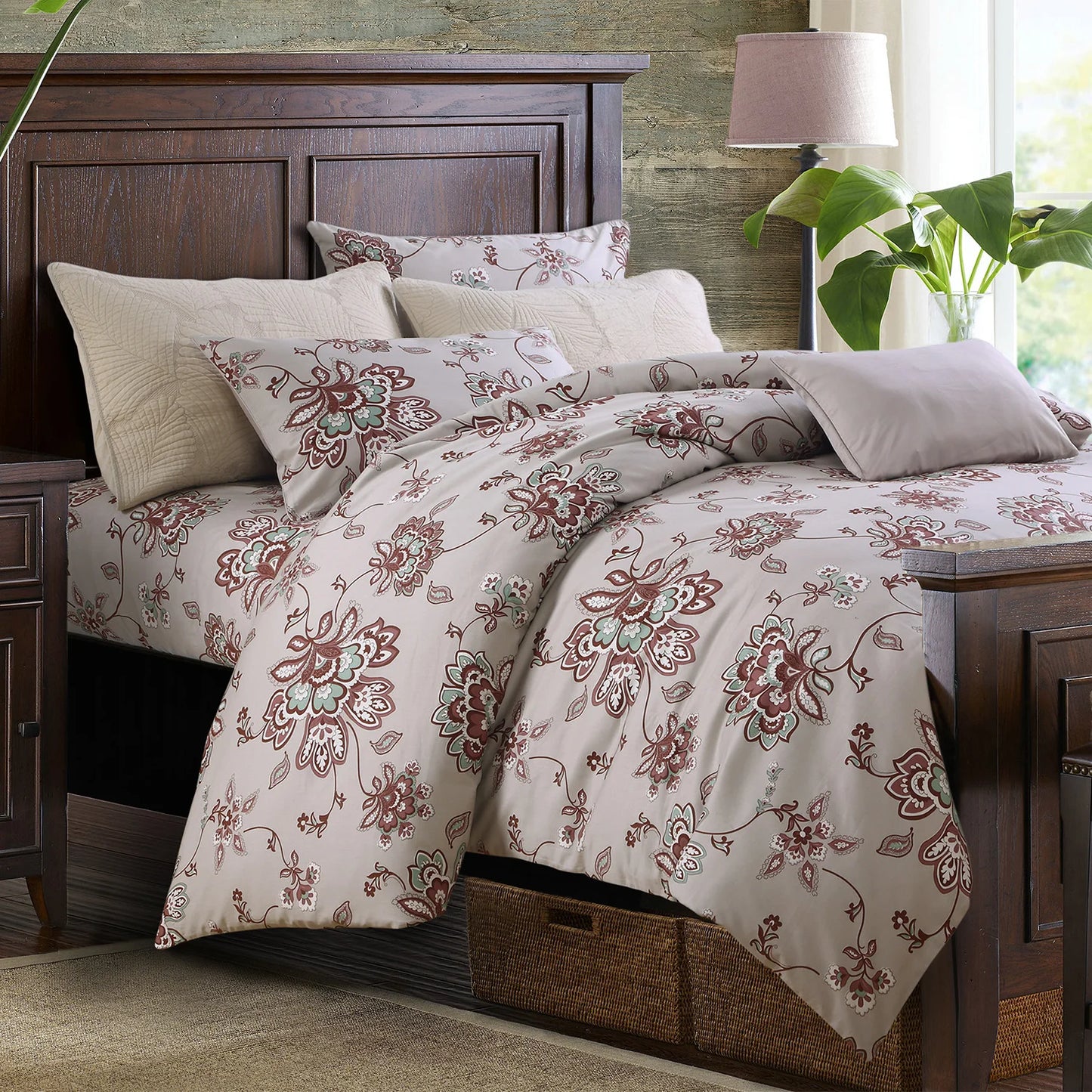 3 Piece 600TC Egyptian Cotton Duvet Cover Set Boho Damask