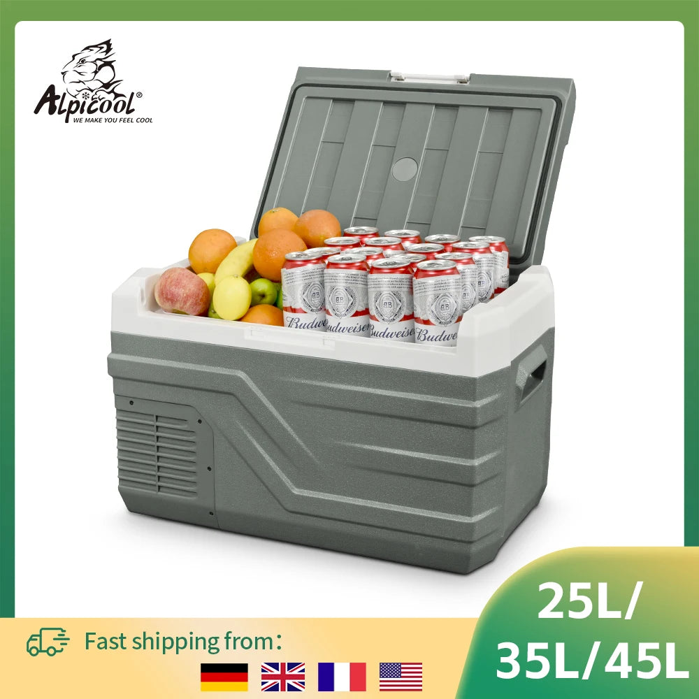 Alpicool NL 25L 35L 45L Car Refrigerator 12V Compressor Fridge Freezer Portable Cooler for Camping Travel 12V 24V DC 100240V AC