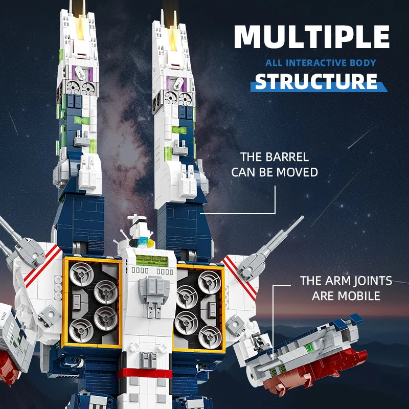 4682 PCS Fortress Ship Building Blocks Robotech Warship Mecha Model Toys