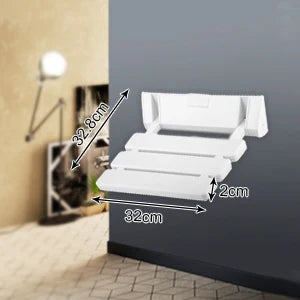 Wall Mounted Folding Shower Seat Non Slip White Stool