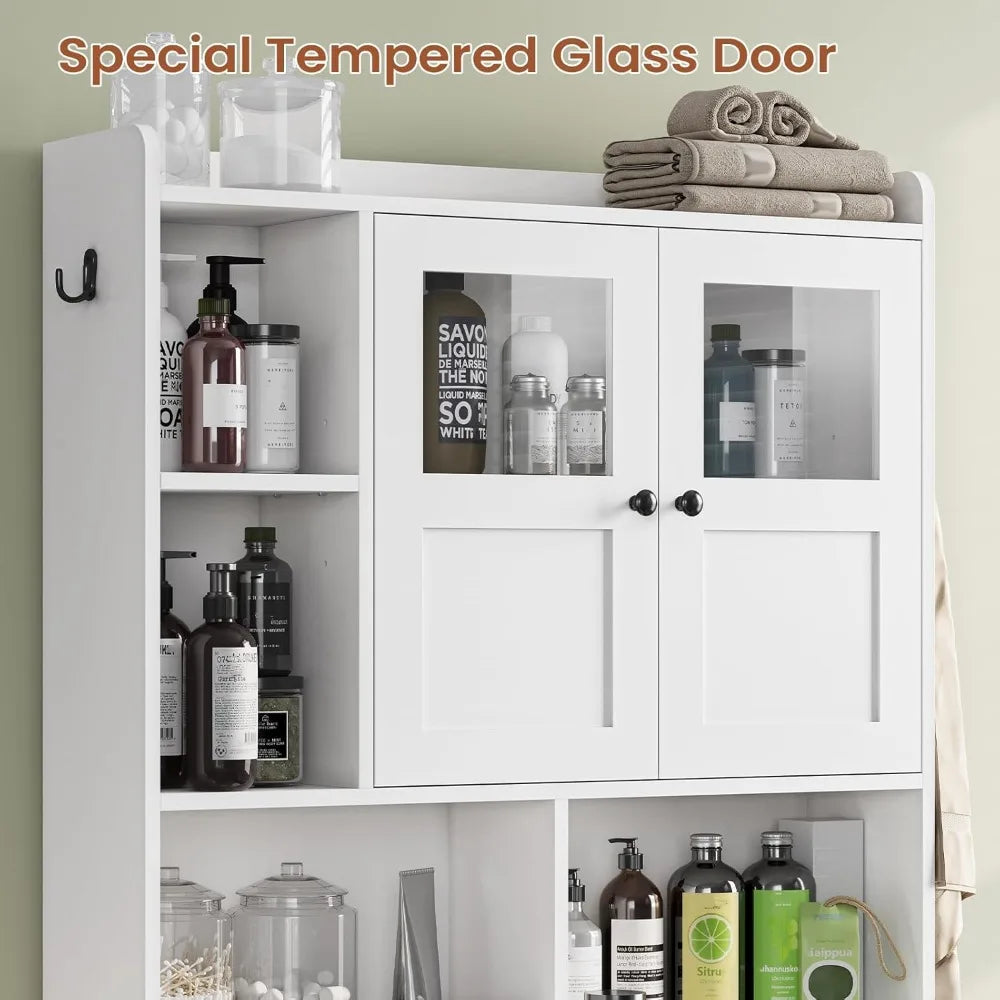 Bathroom Cabinet Over Toilet Glass Doors And Paper Holder