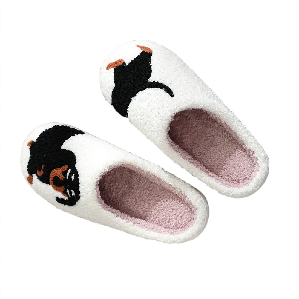 Plush Dachshund Slippers For Women Closed Toe Thermal Flat Home Indoor Outdoor