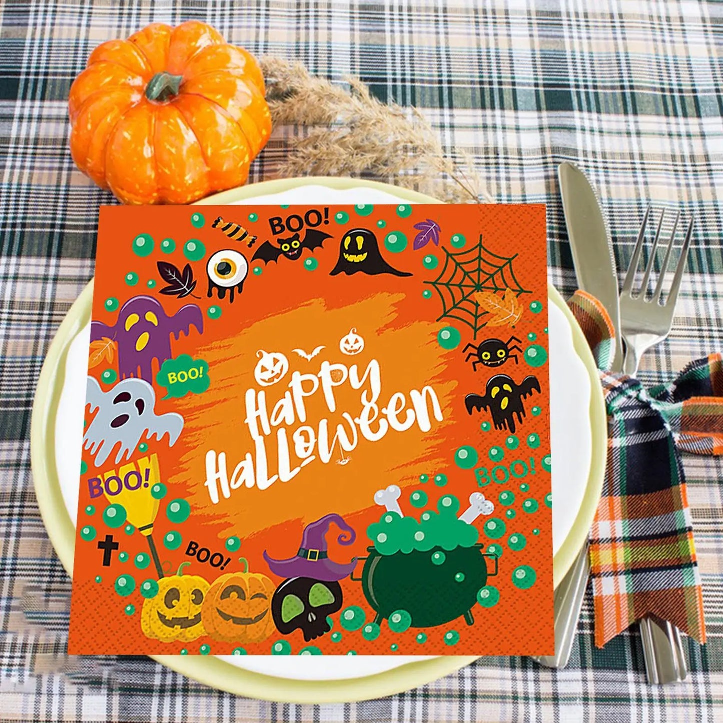 Halloween Paper Napkins 20 Sheets Ghost Skull Design