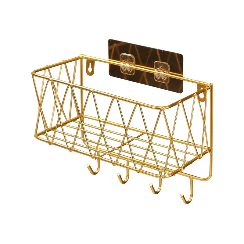 Metal Wall Mounted Basket Organizer Large Capacity Bathroom