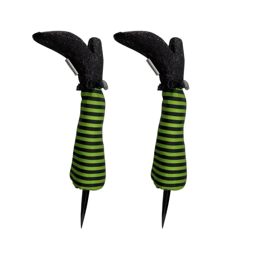 Halloween Witch Legs Prop Upside Down With Broomstick Patio