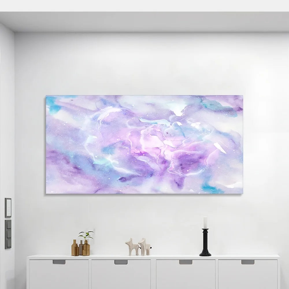 Abstract Romantic Canvas Wall Art Watercolor Fantasy Prints in Pink Purple and Blue Modern Decor 1.5 Inches Thick